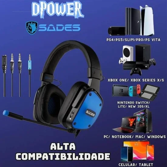 Sades Dpower Gaming Headset SA-722 - Black